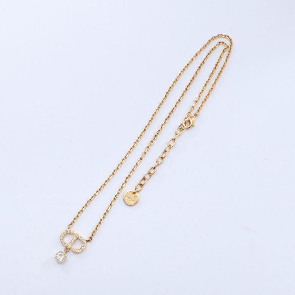 Dior PETIT CD Necklace Gold Rhinestone - Picture 5 of 5